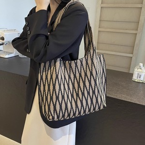 2025 coreano de gran capacidad Casual Mommy Tote bolso de hombro personalizado versátil textura de punto enrejado bolso de compras a cuadros - Product Image 2