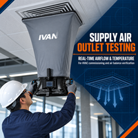 Détecteur de débit d'air pour l'équilibrage des systèmes CVC - Instrument de test de ventilation et capteur de débit pour hotte d'extraction