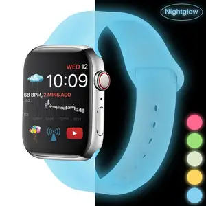 Apple Watchシリーズ用の最新の蛍光灯グローイングウォッチストラップスポーツリストバンドルミナスナイトグローシリコンウォッチバンド