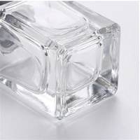 Tiumsen – Flacon diffuseur de parfum vide de luxe personnalisé, carré, à fond épais, 30 ml, 50 ml, 100 ml, en verre transparent avec pompe à pression