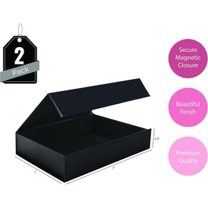 <b>Black</b> hard gift <b>box</b> with magnetic sealing cap rectangular <b>box</b> for <b>black</b> glossy gifts can be customized according to needs - Product Image 3