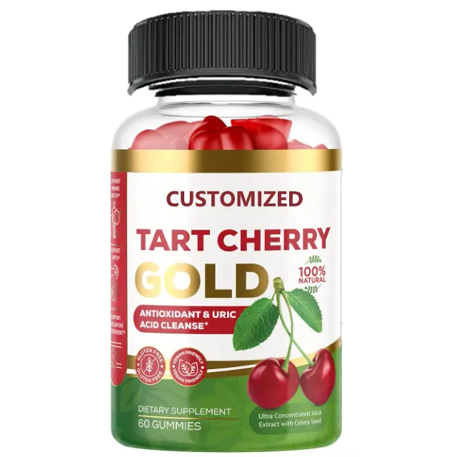 Private Labels Organic Acid Cherry Gummies Enhance Immunity Reduce Inflammation Add Celery Seed Extract Antioxidant
