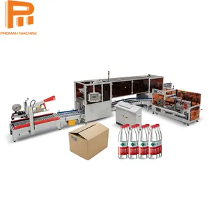 Fully Automatic Food Beverage Bottle Container Drop Type Cardboard Carton Packaging Machine