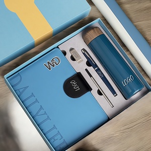 Eco Friendly Corporate Gift Set Custom A5 Notebook Pen USB Thermos Cup Digital Printing Gift Box Promotional New Year Gifts
