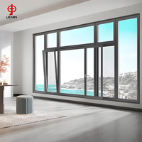 Diseño moderno Apertura hacia adentro/hacia afuera Ventanas de giro inclinable Rotura térmica Aluminio Triple acristalamiento Función de deslizamiento oscilante para exterior
