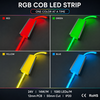 Ruban LED COB haute densité à changement de couleur, ruban LED flexible de 12 mm sur circuit imprimé pour la décoration de plafonds et d'armoires
