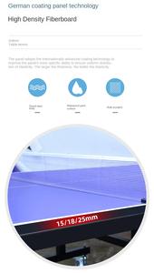 Độ đàn hồi cao có thể gập lại Bàn bóng bàn trong nhà chính xác theo thông số kỹ thuật tiêu chuẩn quốc gia - Product Image 2