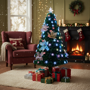 For UL Certified 180cm/5FT Premium Modern Luxe Christmas <b>Tree</b> High Quality Pre-Lit with 4PCS Accessories Hinged - Product Image 5