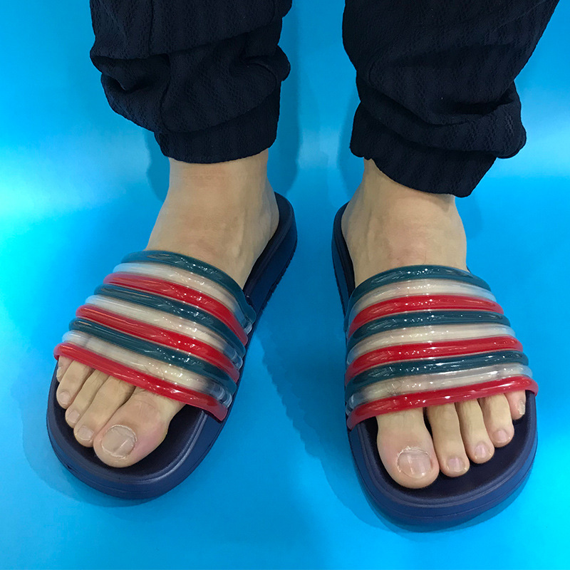 OEM Custom Black Slides Footwear PVC Slippers Men Women Non-slip Soft Home Slipper
