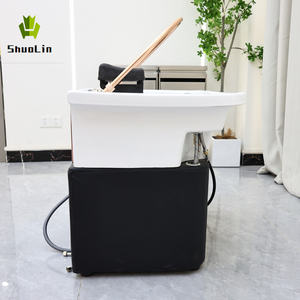 Système de lavage de tête tout-en-un traditionnel en acrylique pour salon de beauté, portable, pour salon de coiffure, avec connexion de tuyau d'eau - Product Image 4