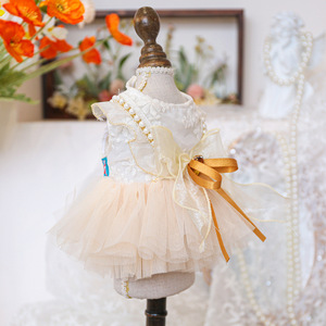 Pet Spring/Summer Collection: Teddy Bear, Bichon Frise, Pomeranian, <b>Cat</b>, and Puppy <b>Clothes</b> - Gold-Plated Wedding Dress - Product Image 2