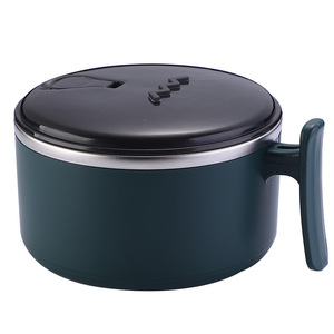 Bol à nouilles instantanées en acier inoxydable 304 avec couvercle, boîte à lunch portable pour étudiants et employés de bureau, gobelet pour repas rapides - Product Image 5