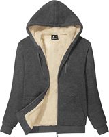 Sweat-shirt en polaire d'hiver pour femmes - Veste à capuche doublée de sherpa épaisse avec fermeture éclair intégrale