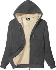 <span class=keywords><strong>Felpa</strong></span> Invernale in Pile per Donne - Giacca <span class=keywords><strong>con</strong></span> <span class=keywords><strong>Cappuccio</strong></span> Foderata in Sherpa Spessa <span class=keywords><strong>con</strong></span> Zip Intera - Product Image 3
