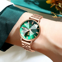 Jam Tangan Wanita Elegan Binbond N586 586 Quartz Kulit Baja Tahan Air Tanggal Otomatis Bisnis Kasual Mewah