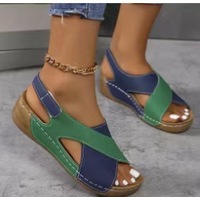 Sandal Wanita Ukuran Besar, Model Open Toe, Sol Tebal, Kasual, Pantai, Wedge, Musim Panas, Grosir OEM