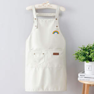 Delantal de cocina de piel sintética duradero RTS correa ajustable para el cuello abrigo de cocina protector Chef jardinero delantal de barbacoa suave con cremallera - Product Image 6