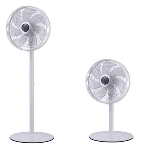 7 hojas ronda 14 pulgadas 2 in1 de rueda de plástico diseño de altura ajustable negro blanco España precio ventilador de pie - Product Image 3