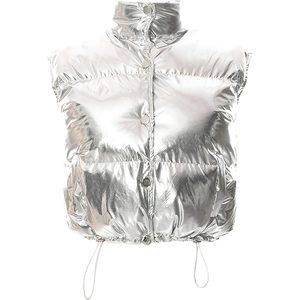 Chaleco Corto de Invierno para Mujer FOXA, Acolchado Metálico, Sin Mangas, Chaqueta de Plumón, Aislante Térmico, para Deportes al Aire Libre - Product Image 1