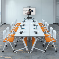 Table de conférence mobile pliable avec roulettes, bureau de formation pliable pour salle de réunion, mobilier de bureau moderne