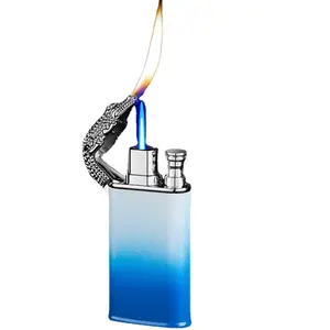 JUJI双火焰打火机定制标志打火机直火焰气体打火机香烟用打火机