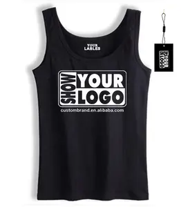 Camiseta regata feminina para uso fitness, regata para ioga com impressão personalizada de seu logotipo ou design