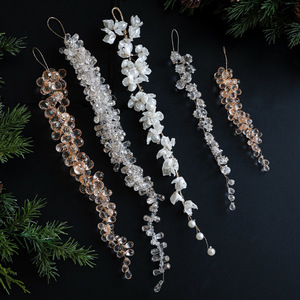 Adornos de Hielo Acrílicos Transparentes en Forma de Lágrima para Árbol de Navidad, Decoración Navideña para Fiestas de Invierno - Product Image 1