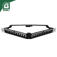 GETEKnet OEM ODM Plaque murale réseau blanche/noire, insert Keystone Jack RJ45 vierge, panneau de brassage vide 10 pouces 19 pouces