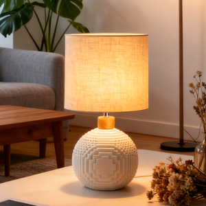 Настольная лампа с уникальным дизайном, ручной работы, современная, креативная, гибкая, электрическая, керамическая, с керамическим абажуром и основанием, для кабинета - Product Image 3