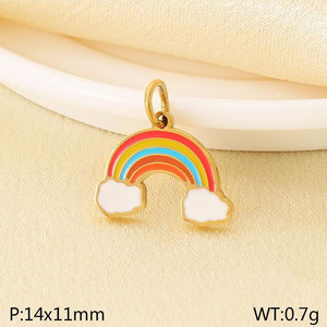 Custom DIY 14k 18k PVD Gold Plated Jewelry 316L Stainless Steel <b>Bracelet</b> Kawaii Bulk <b>Rainbow</b> Charms for <b>Bracelet</b> Necklace - Product Image 5
