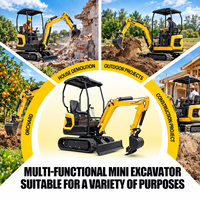 Mini Excavator 1.6 Ton Stok Gudang AS Siap Kirim Alat Penggali Rumah Tangga Crawler Hidrolik 1.2 Ton Mini Excavator Dijual