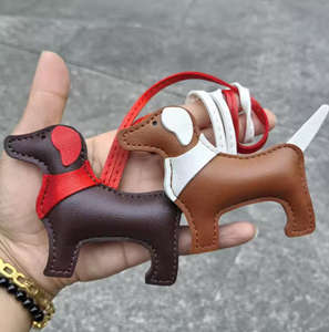 Llavero de Cuero con Diseño de Perro <span class=keywords><strong>Border</strong></span> <span class=keywords><strong>Collie</strong></span> de Dibujos Animados, Joyería Animal, Llavero de Perro de Caza, Regalos para Amantes de los Perros, Colgante para Mochilas de Mujer - Product Image 1