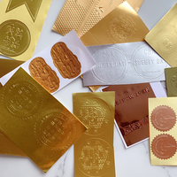 Feuille d'autocollants personnalisés en aluminium métallisé bronze rose doré, effet miroir mat, avec logo gaufré adhésif