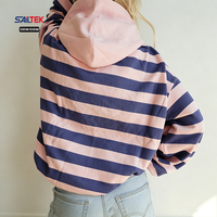Sweat-shirt à capuche rose uni surdimensionné avec logo personnalisé, décontracté, à épaules tombantes, avec poches amples, pour femme, style streetwear