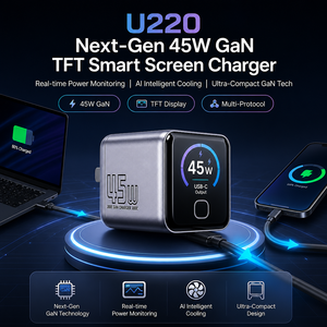 <span class=keywords><strong>Chargeur</strong></span> GaN intelligent AI haut de gamme 45W pour iPhone 16 Pro Samsung Ultra pour <span class=keywords><strong>MacBook</strong></span> <span class=keywords><strong>Air</strong></span> EU US pour les passionnés de technologie - Product Image 2
