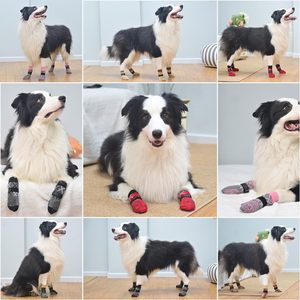 2025 paquete de 4 calcetines personalizados para perros y mascotas, suministros antideslizantes, calcetín transpirable para perros con patrón de correas, personalización del paquete - Product Image 6