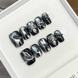 Nouvelle Arrivée Style Français Pure Desire Ongles Press-On Courts en Forme d'Amande avec Strass Scintillants et Patchwork <span class=keywords><strong>Nail</strong></span> <span class=keywords><strong>Art</strong></span> - Product Image 3