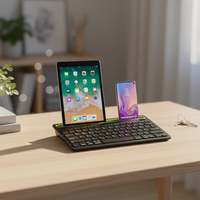 Keyboard Laptop Baru dengan Sensor Optik Nirkabel BT Desain Mini Plastik USB Type-C 78 Tombol Tanpa Mouse