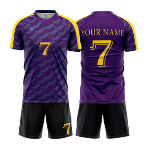 Ensemble de football par sublimation dégradée avec nom et numéro personnalisés, maillot de football respirant pour entraînement et matchs d'équipe, ProClub - Product Image 3