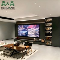 Mueble de TV Moderno de Madera de Lujo con Vitrina de Vidrio LED y Almacenamiento para Apartamento - Personalizable, Duradero y Ecológico
