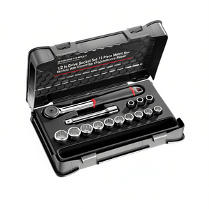 Juego de llaves de vaso de 1/2 pulgada, 13 piezas, métricas, con trinquete y barra de extensión para reparación automotriz - Product Image 2