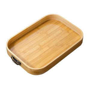 ถาดเสิร์ฟไม้ไผ่ทรงสี่เหลี่ยมพร้อมหูจับสำหรับโรงแรม ชา กาแฟ ของว่าง - Product Image 1