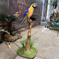Modèle de perroquet d'oiseau Animatronic animé personnalisé de lézard bleu pour parc d'attractions