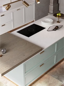2025 Style européen en bois massif armoires de cuisine ensemble de luxe modulaire <span class=keywords><strong>placard</strong></span> PVC <span class=keywords><strong>porte</strong></span> panneau évier accessoire pas cher moderne meubles - Product Image 3