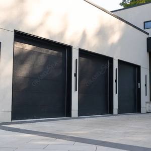 <span class=keywords><strong>Porte</strong></span> de <span class=keywords><strong>garage</strong></span> sectionnelle pleine en aluminium noir moderne <span class=keywords><strong>motorisée</strong></span> australienne pour entrée - Product Image 1