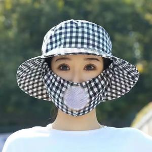 Sombrero tipo pescador con máscara, protección solar, transpirable, para ciclismo al aire libre, unisex, talla única, verano, primavera, otoño - Product Image 1