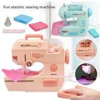 Mini machine à coudre électrique éducative transfrontalière pour enfants, accessoires de couture DIY pour le plastique