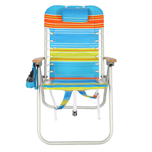 เก้าอี้พักผ่อนแบบพับได้สำหรับชายหาด Kejie Outdoor 4 ตำแหน่ง พร้อมที่วางแขนอะลูมิเนียม สายรัดแบบผูก กระเป๋าเก็บความเย็น ผ้าโพลีเอสเตอร์ 600D - Product Image 5