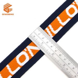 Bande élastique en nylon de 1,5 pouce, jacquard, douce, épaisse, personnalisée, imprimée, de marque, à la mode, ruban jacquard tissé épais - Product Image 4