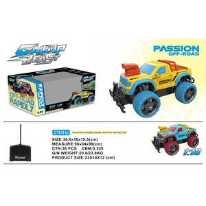 Modèle de voiture télécommandée Monster Truck 4x4 Cheetah à l'échelle 1/18, 27 MHz, 4 canaux, jouet pour enfants - Product Image 6